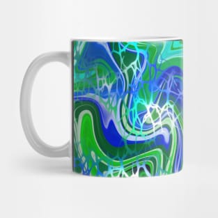 Neon Amazonite, digital fluid pour with cells Mug